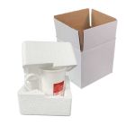 Polystyrene Mug Mailer with Outer Box (White)