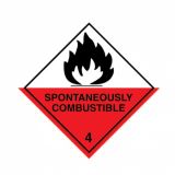 Spontaneously Combustible Labels 100x100mm 