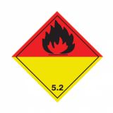 Flammable 5.2 Labels 100x100mm Vinyl 