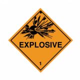Explosive 100x100mm Vinyl Label 