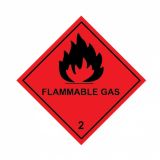 Flammable Gas 2 100x100mm Vinyl Label 