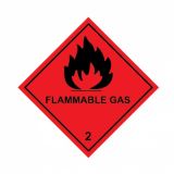Flammable Gas 2 Labels 100x100mm Vinyl 
