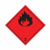 Flammable Gas 2 Labels (Symbol only) 100x100mm Vinyl