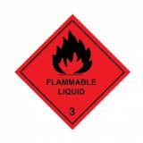 Flammable Liquid 3 Labels 100x100mm Vinyl 