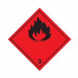 Flammable Liquid 3 Labels (Symbol only) 100x100mm Vinyl