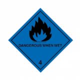 Dangerous When Wet 100x100mm Vinyl Label 