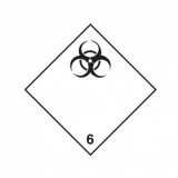 Infectious Substance 6 Labels (Symbol only) 100x100mm Vinyl