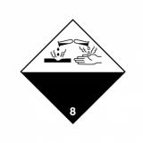 Corrosive 8 Labels (Symbol only) 100x100mm Qty 250/Roll