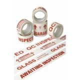 50mmx66m Polyprop Tape QC Accepted Printed Red on White Tape