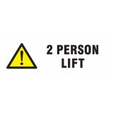 2 Person Lift 148x50mm label 