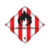 Flammable Solid Labels 100x100mm Vinyl 