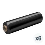 500mm x 250m 25mu Black Pallet Wrap 25 Micron Blown Film 30% Recycled