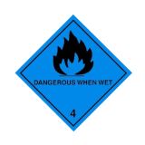 Dangerous When Wet Labels 100x100mm Vinyl 