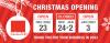 Our Christmas opening and closure dates