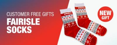 New free winter socks customer checkout gift