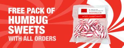 Free Humbug Sweets with all orders until the end of June