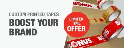 Free artwork origination on custom printed tapes this Feb