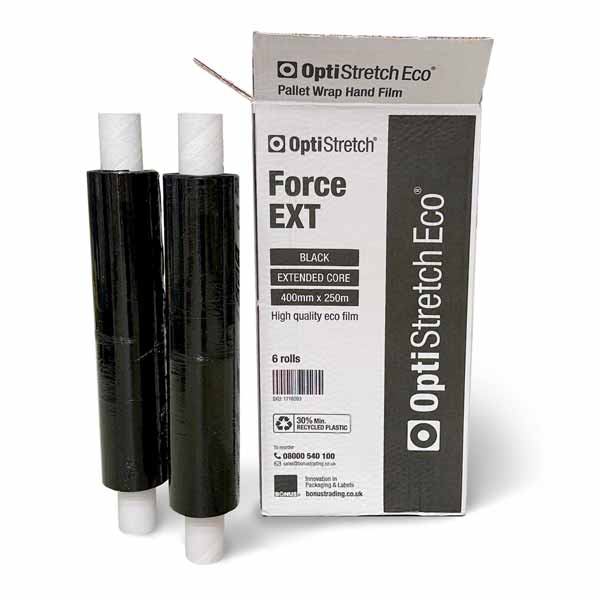 Hand pallet wrap black extended core