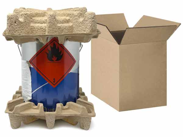 Pulp packaging for paint tins