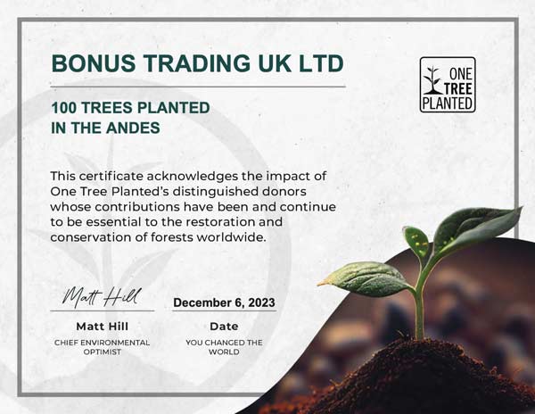 One Tree Planted Dec23 Certificate