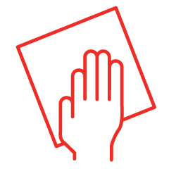 Labels printer hand clean icon