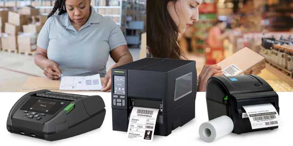 Linerless label printers
