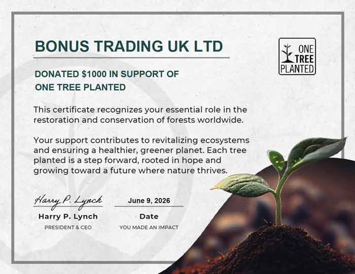 One Tree Planted 2026 Certificate