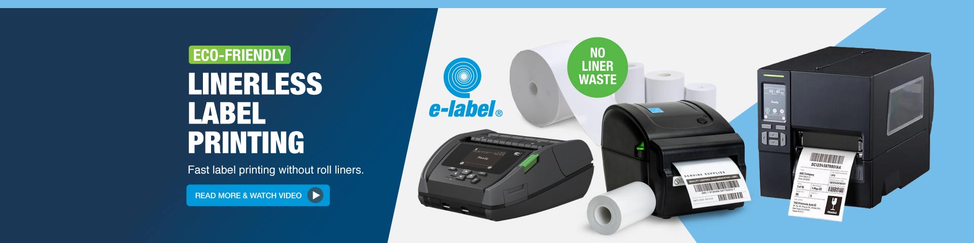 Linerless label printing