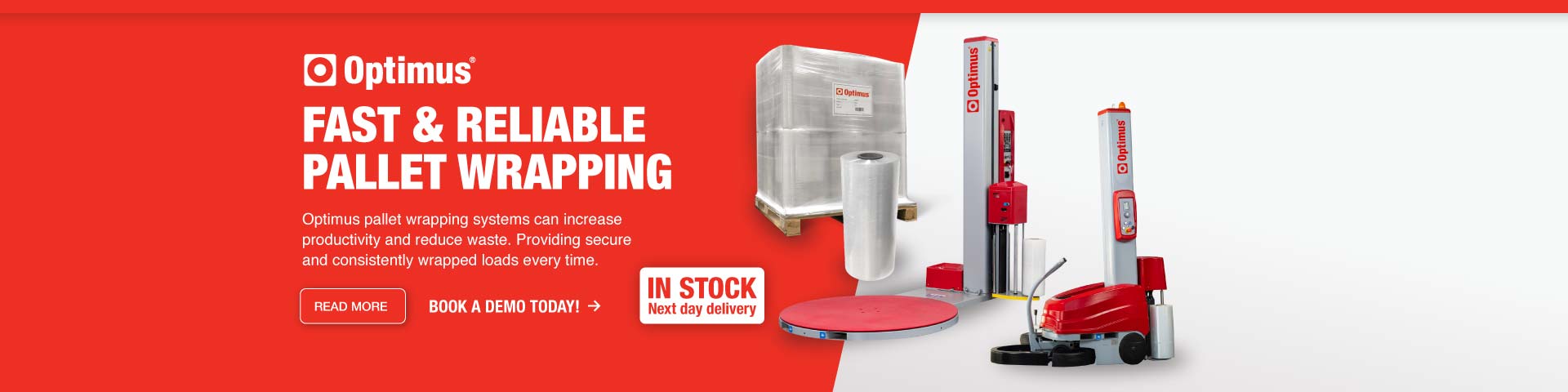 Optimus pallet wrapping machines stretch wrappers